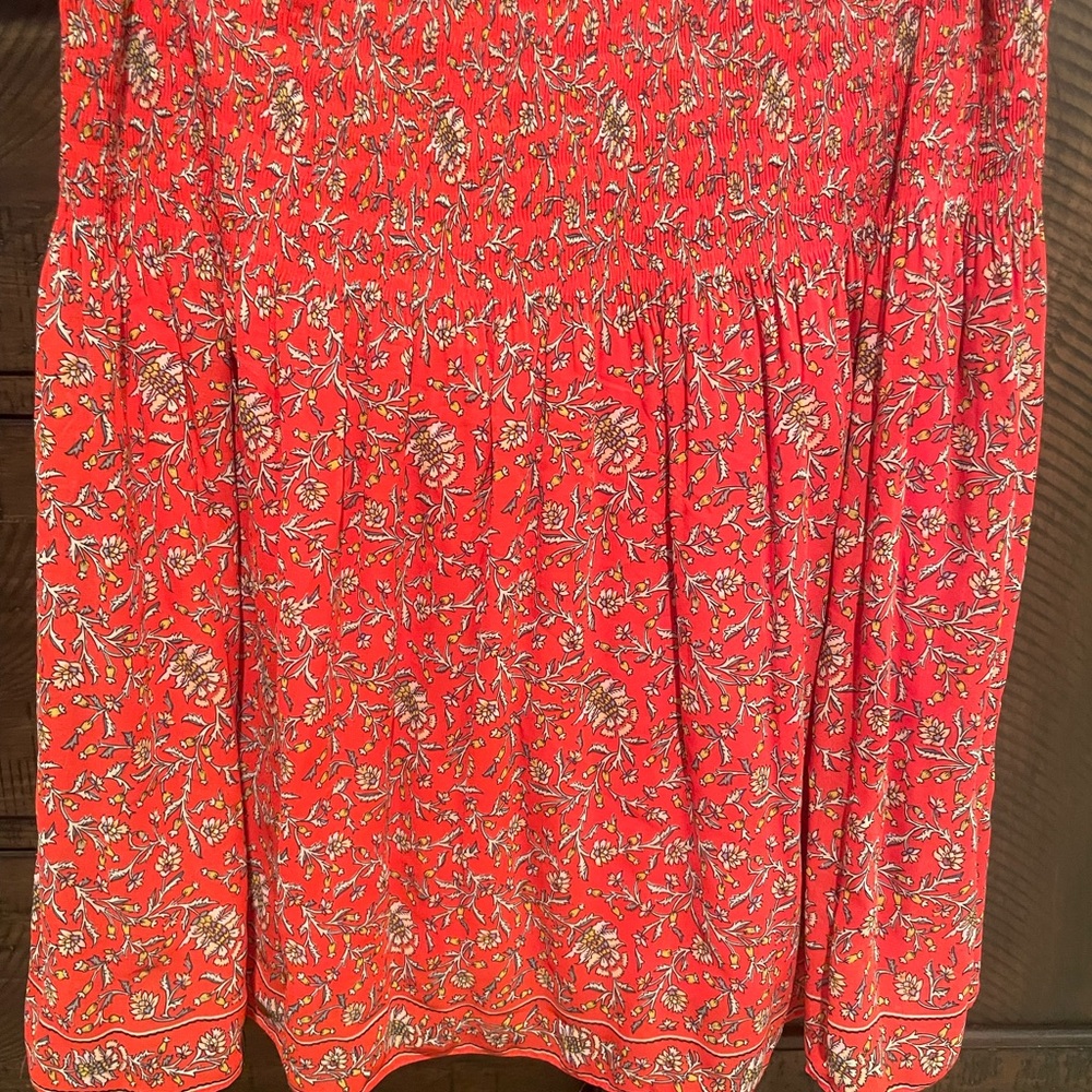 Max Studio Red Floral Skirt
